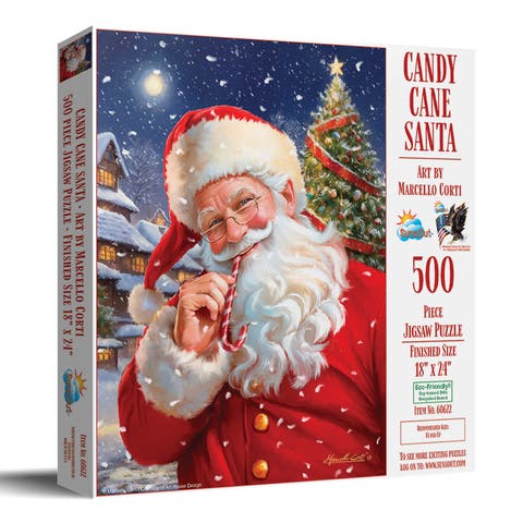Candy Cane Santa 500 piece Jigsaw Puzzle for Adults