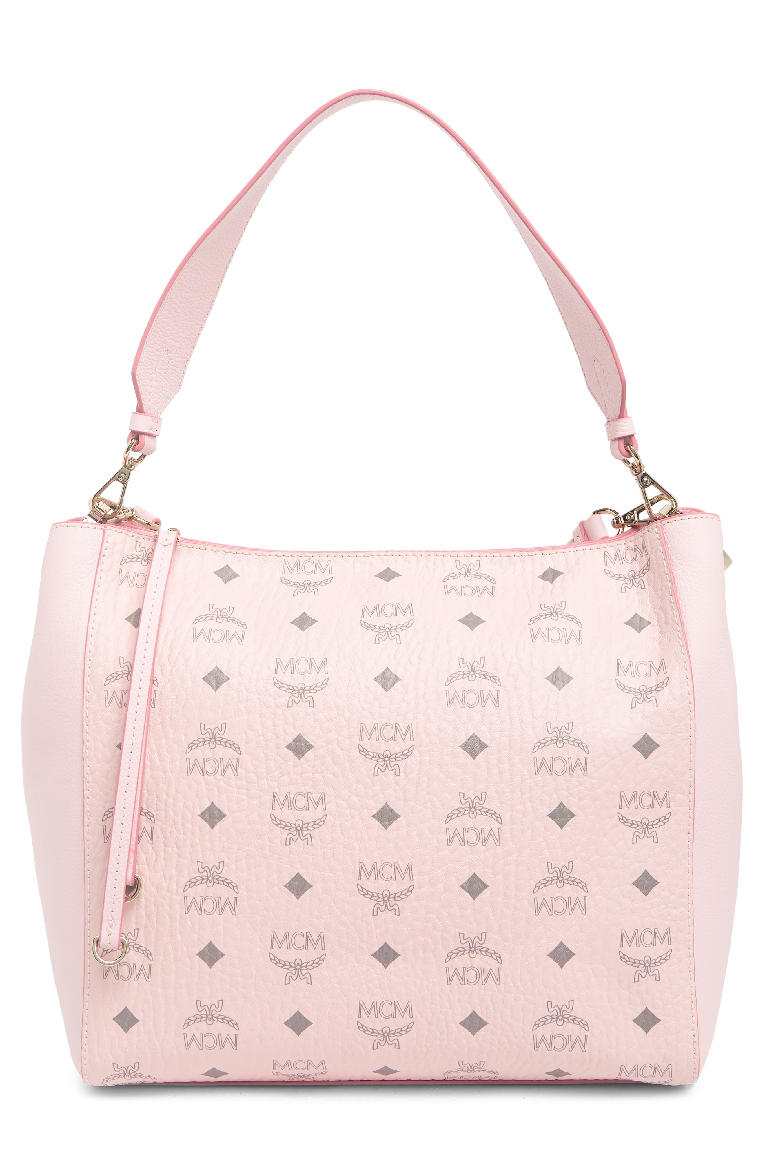 MCM Medium MCM Logo Hobo Bag, Main, color, 