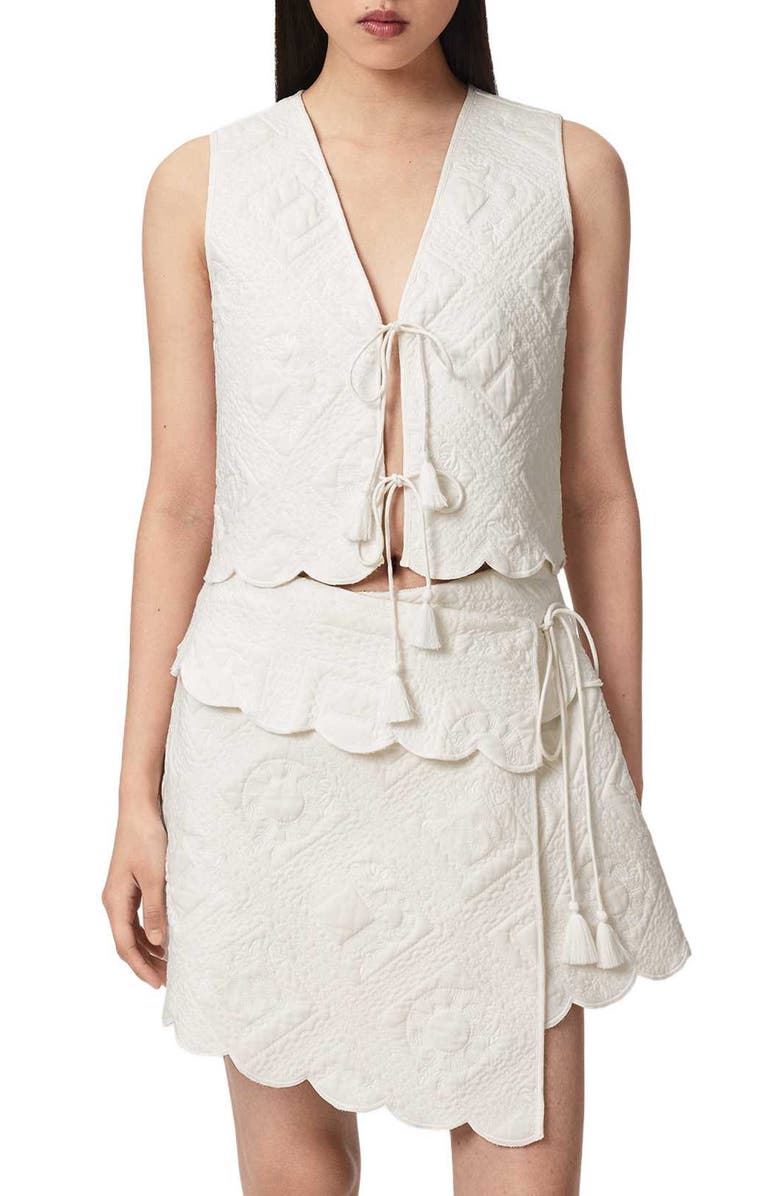 AllSaints Mona Quilted Vest, Main, color, Chalk White