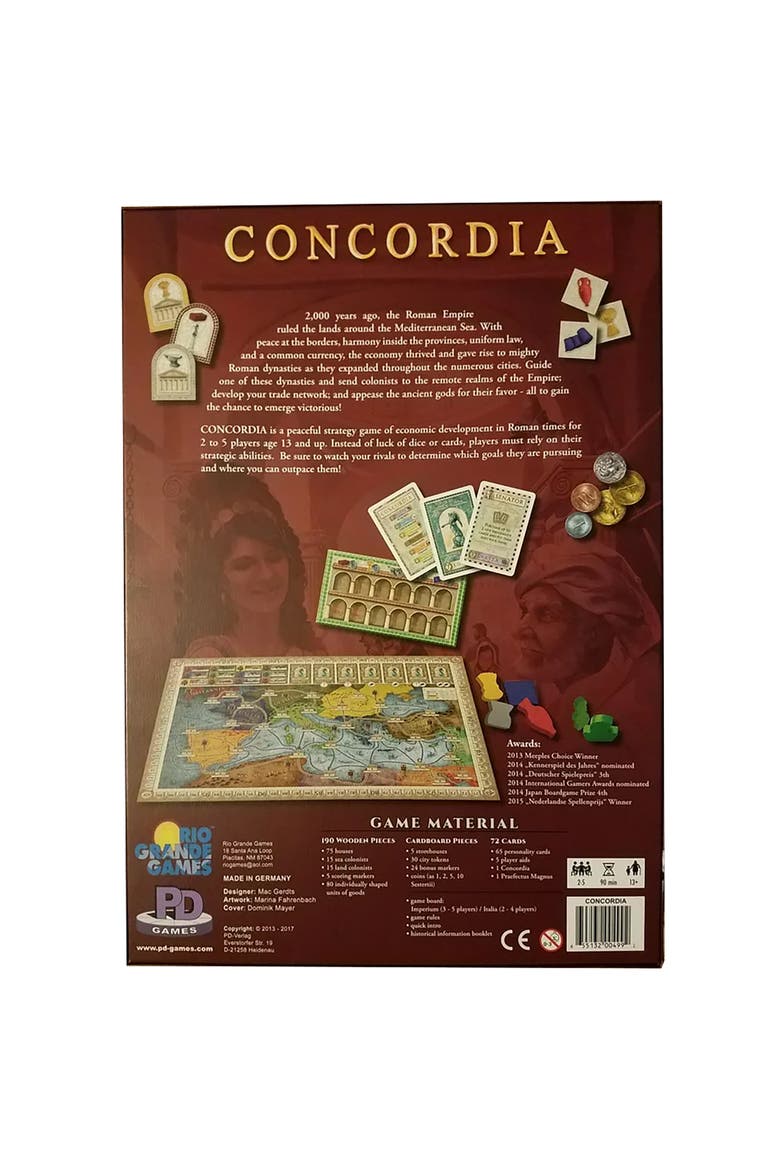 Concordia Strategy Board Game, Alternate, color, Multicolored