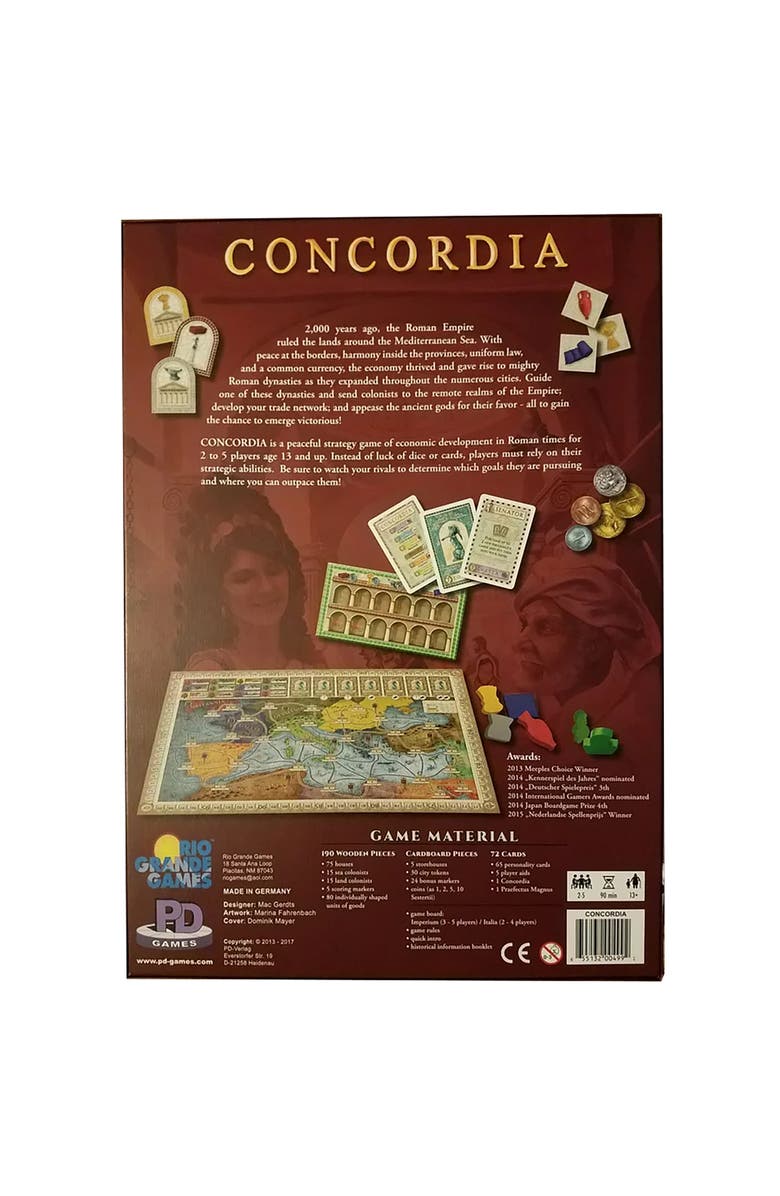 Rio Grande Games Concordia Strategy Board Game, Alternate, color, Multicolored