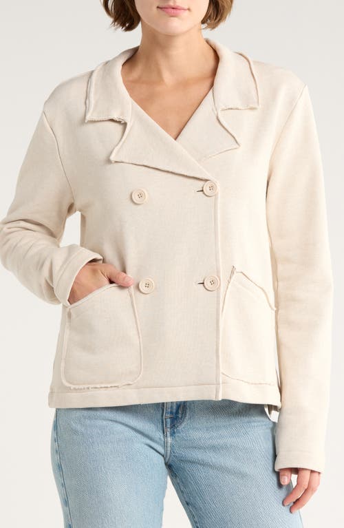 Splendid Double Breasted Cotton French Terry Blazer In White