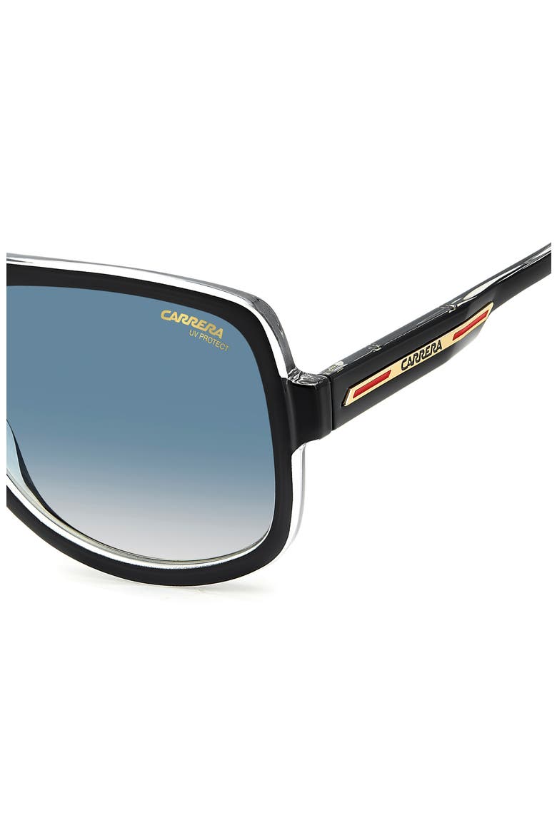 Victory 59mm Gradient Square Geometric Sunglasses, Alternate, color, BLACK CRYSTAL/ DARK BLUE SF