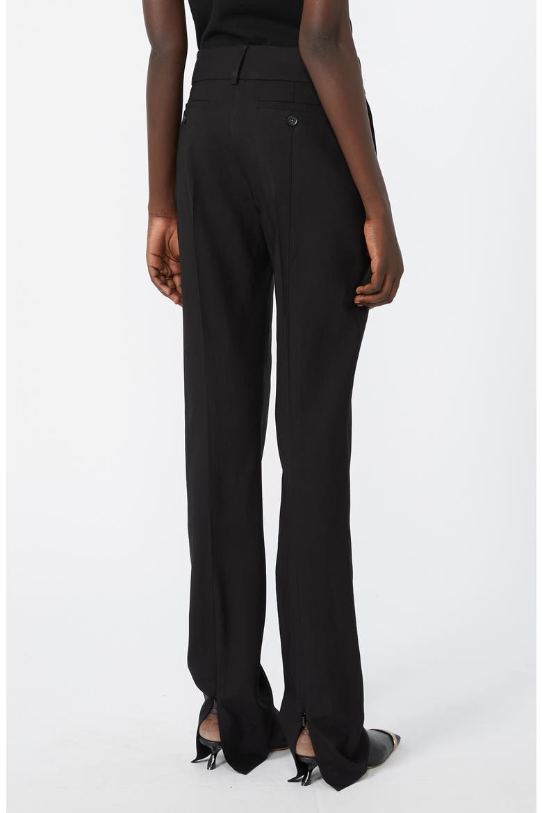 Zip Cuff Stretch Twill Straight Leg Pants, Alternate, color, BLACK