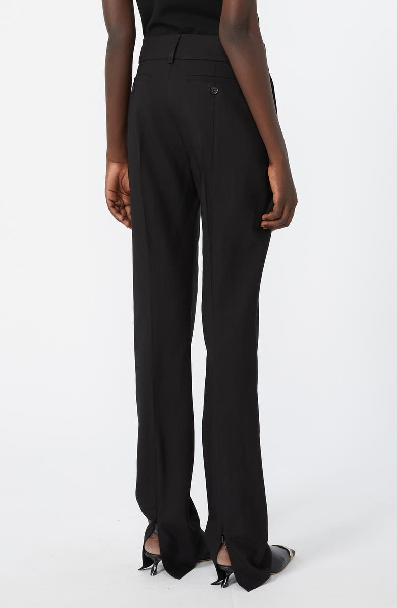 SPORTMAX Zip Cuff Stretch Twill Straight Leg Pants, Alternate, color, Black