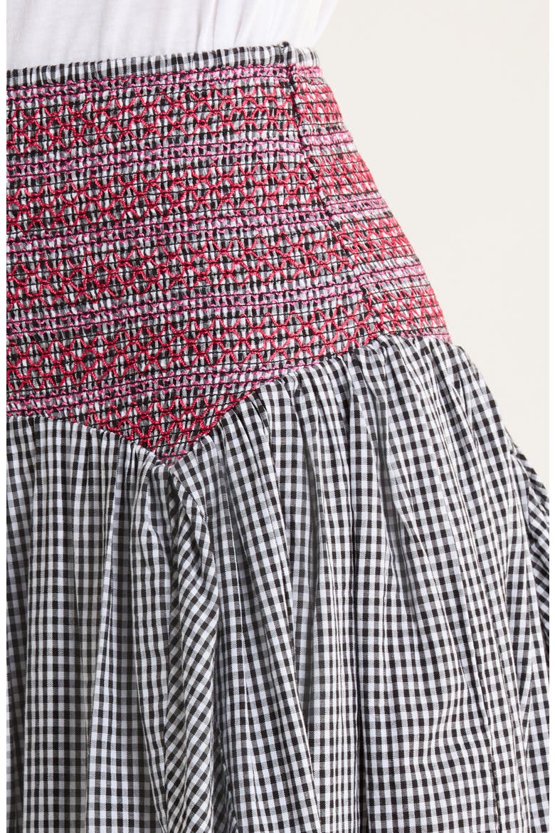 Layla Godet Organic Cotton Midi Skirt, Alternate, color, BLACK
