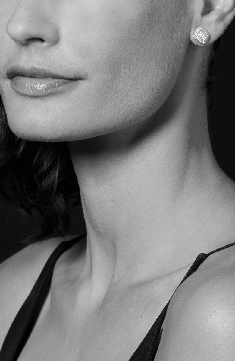 LAGOS 18K Yellow Gold & Sterling Silver Diamond Lux Black Diamond Square Stud Earrings - 0.17 ctw, Alternate, color, 