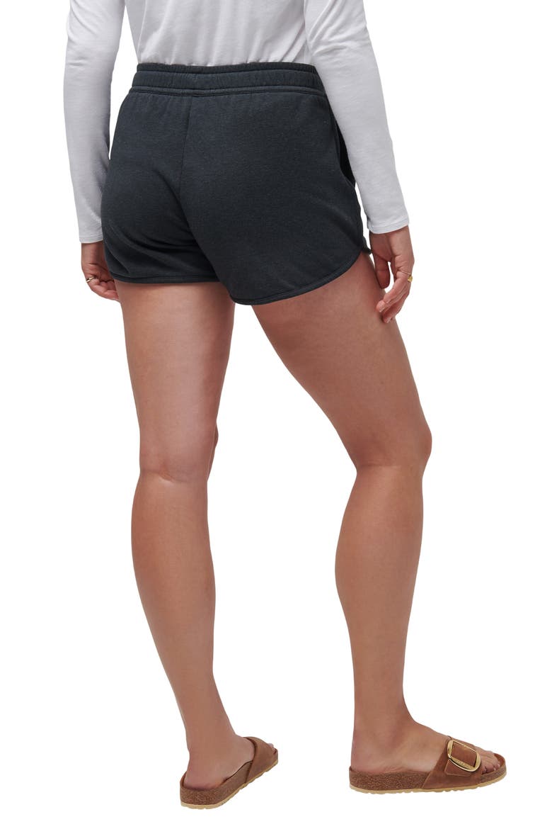 Cloud Drawstring Fleece Shorts, Alternate, color, HEATHER BLACK