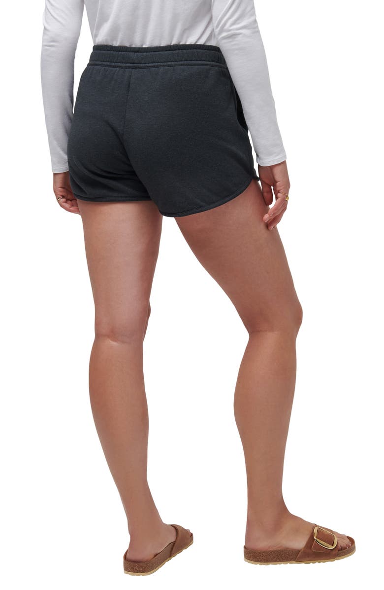 TravisMathew Cloud Drawstring Fleece Shorts, Alternate, color, Heather Black