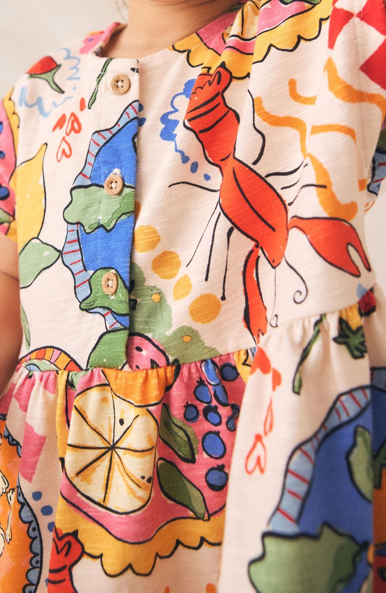 NEXT Kids' Amalfi Print Cotton Jersey Dress, Alternate, color, Multi