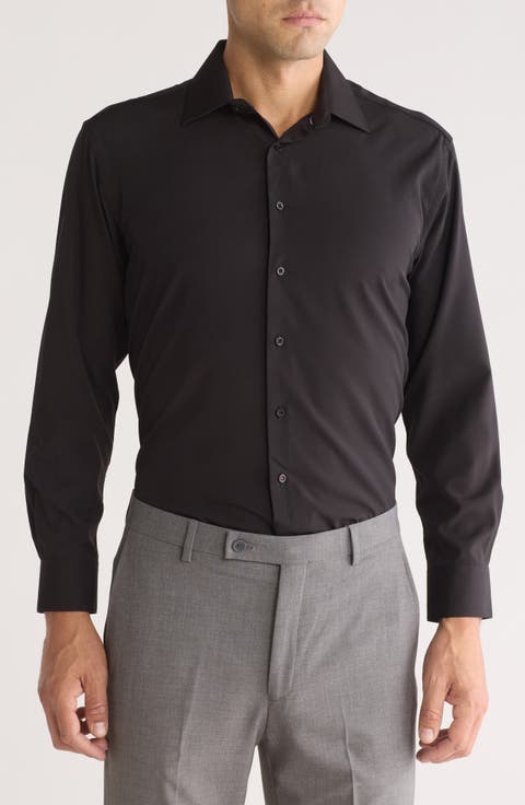 Slim Fit Solid Dress Shirt