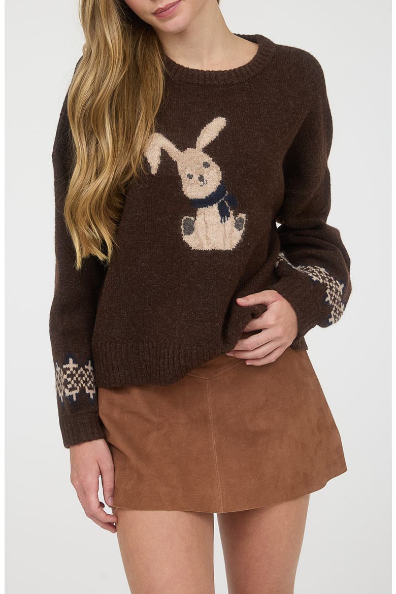 Bunny Sweater, Main, color, BROWN