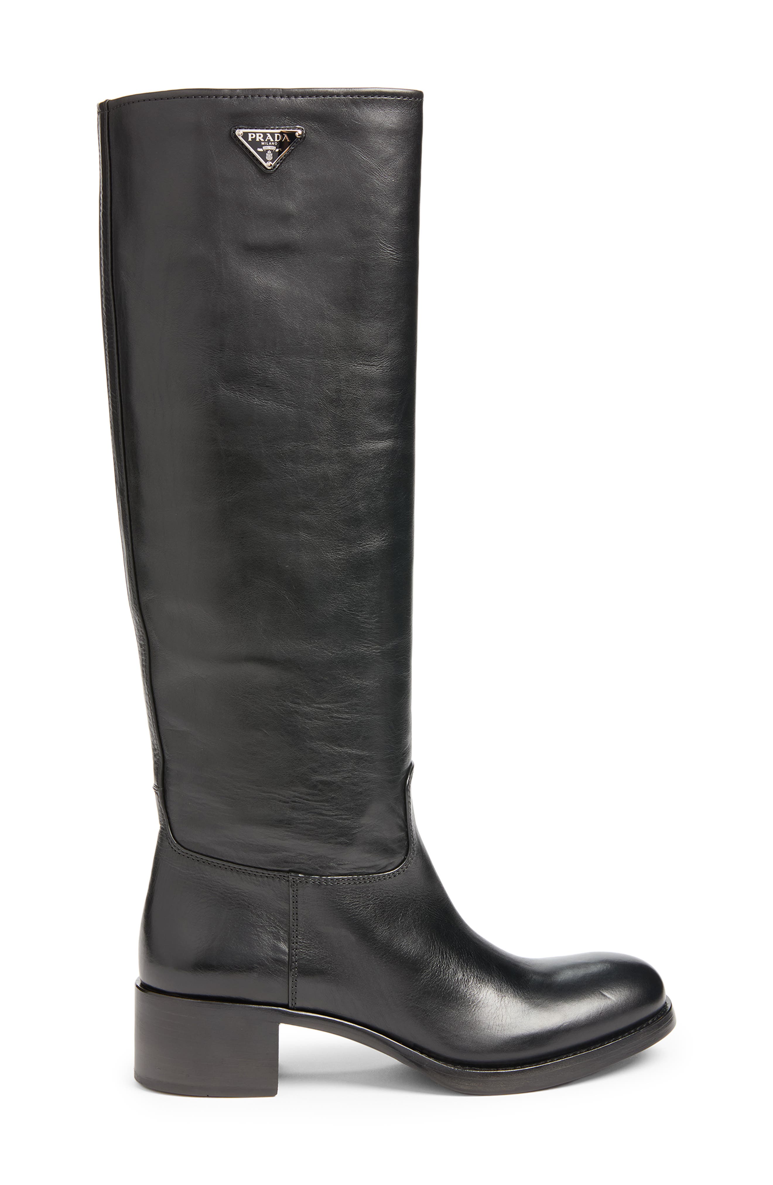 Leather Tall Boot, Alternate, color, NERO