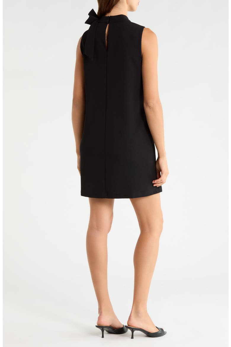 Pamela Rhinestone Bow Sleeveless Shift Dress, Alternate, color, BLACK