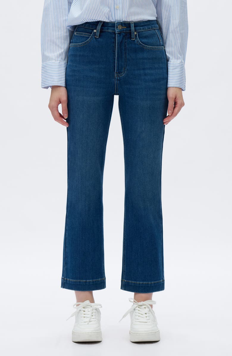 Bayeas High Waist Straight Leg Jeans, Main, color, Medium Blue