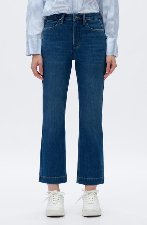 High Waist Straight Leg Jeans