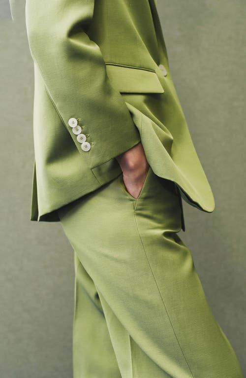 Mango One-button Blazer In Green