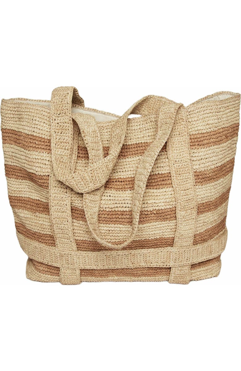 Hat Attack The Original Straw Traveler Bag, Alternate, color, Natural/Toast Stripe
