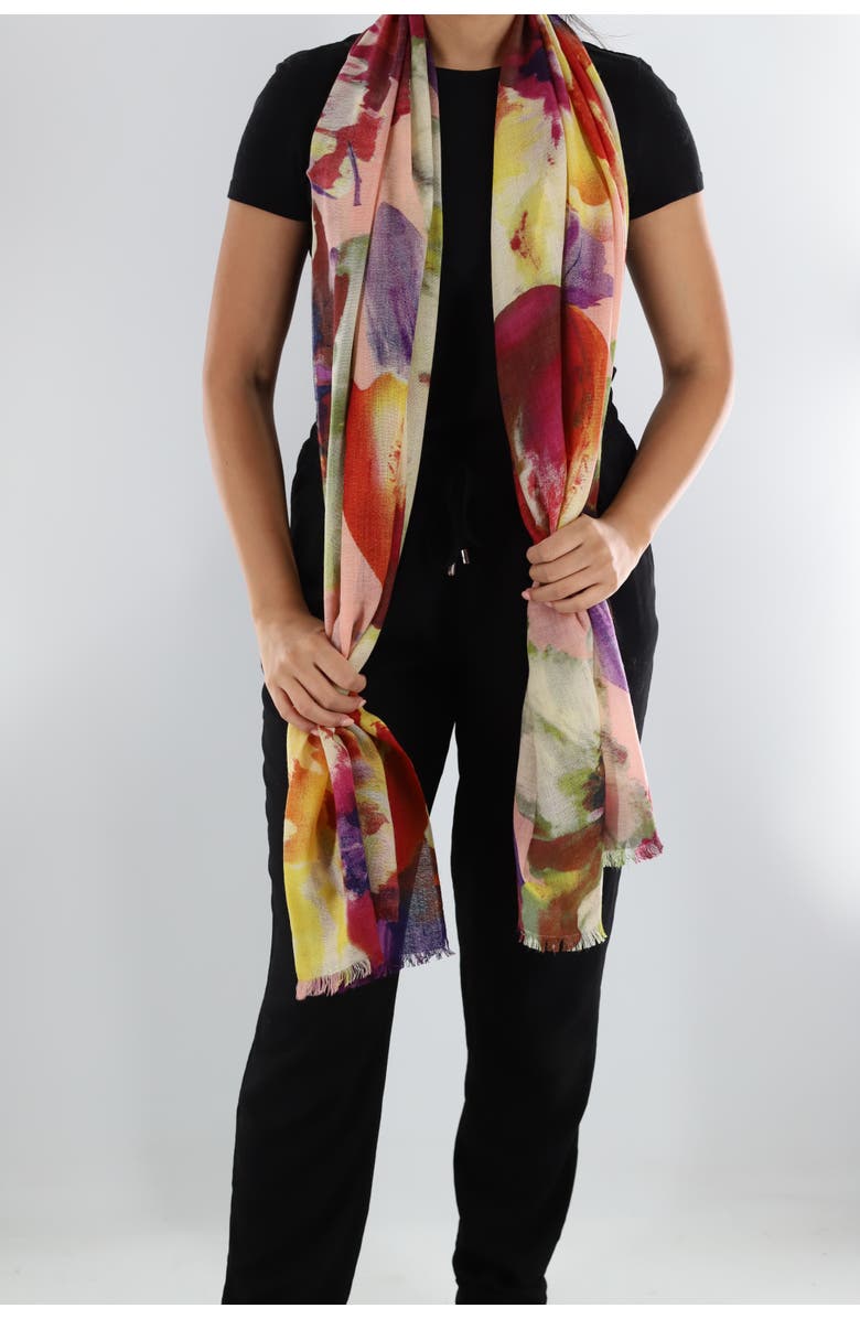 La Fiorentina Watercolor Print Scarf, Main, color,
