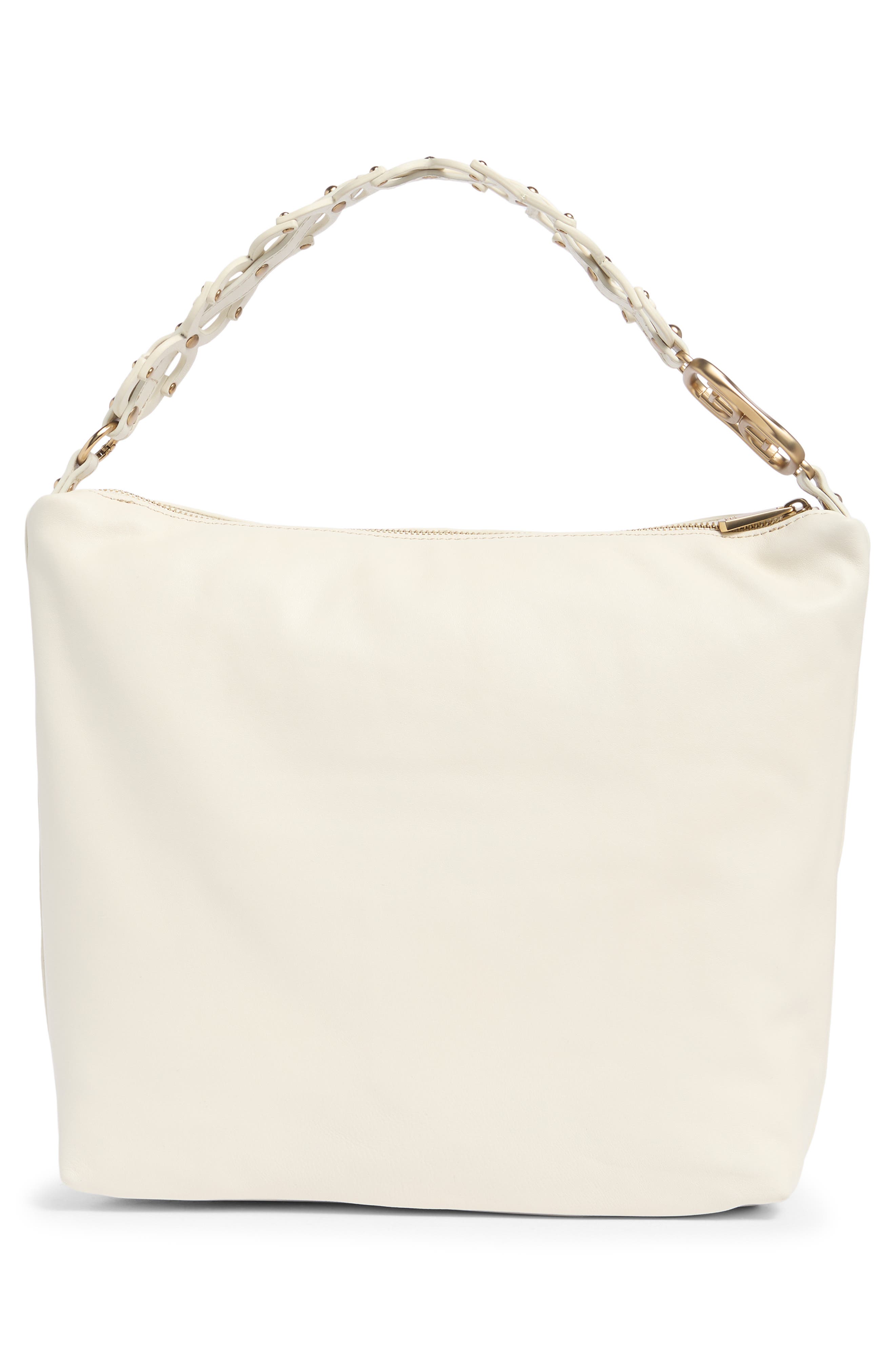 Sam Edelman Marilyn Chain Link Leather Shoulder Bag, Alternate, color, Ivory