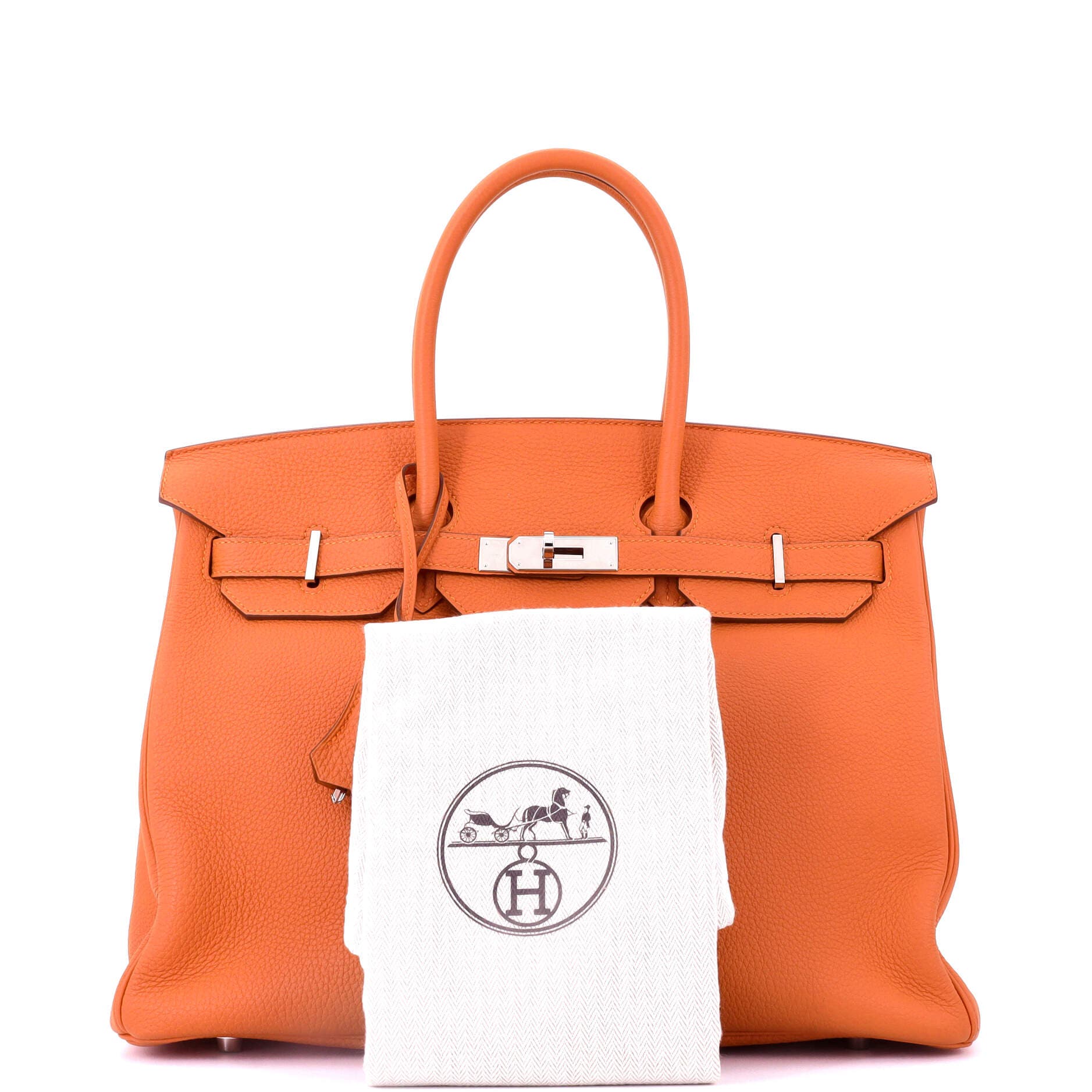 Pre-Owned Hermes Birkin Handbag Orange Togo with Palladium Hardware 35, Alternate, color, 