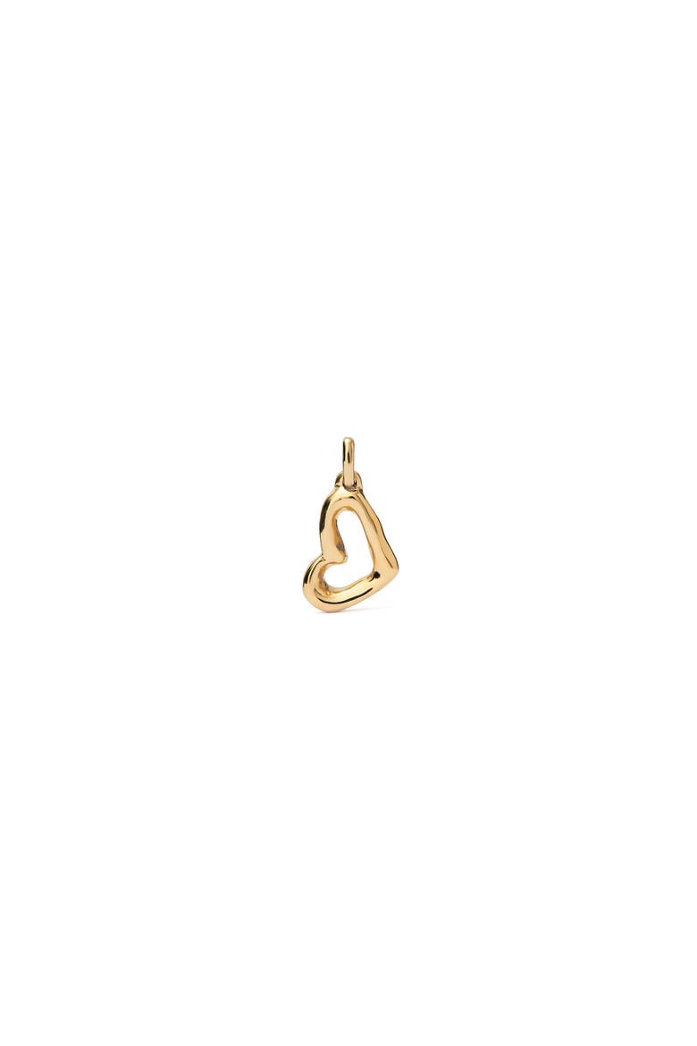 18K Gold-Plated Charm with Large Heart Shape, Main, color, Gold