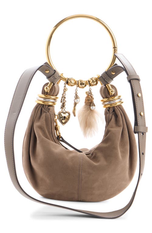 Chloé Mini Bracelet Suede Hobo Bag In Brown