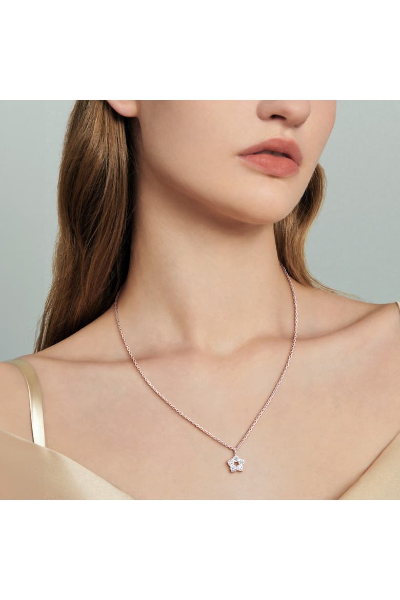 Lab-Grown Diamond Star Necklace Sterling Silver, Alternate, color, Sterling silver