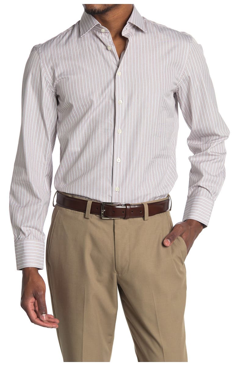 Thomas Pink Supraluxe Dobby Stripe Print Shirt, Main, color, 