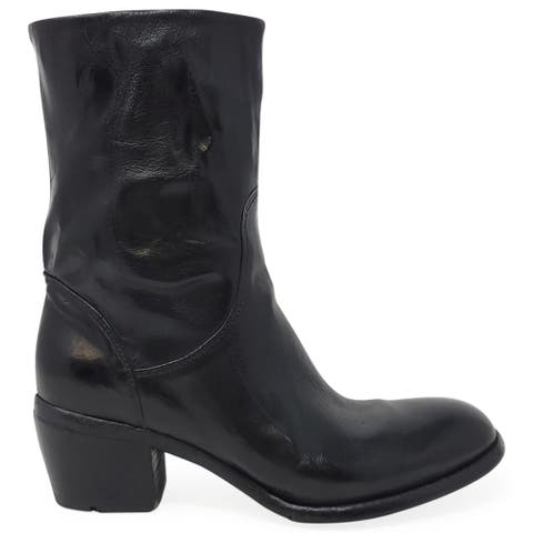Leather Mid Calf Boot
