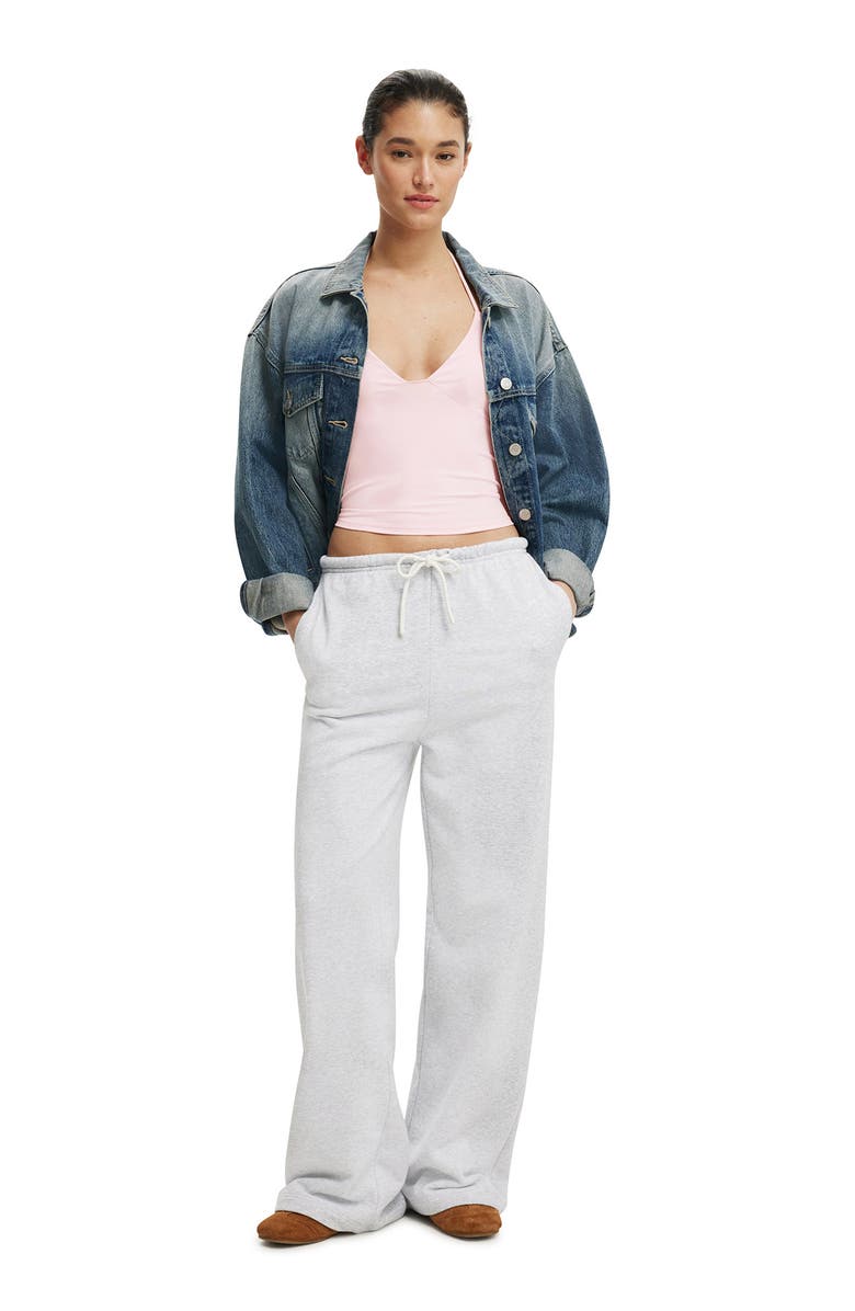 Cotton On Women's Wide Leg Sweatpant, Alternate, color, Soft Grey Marle