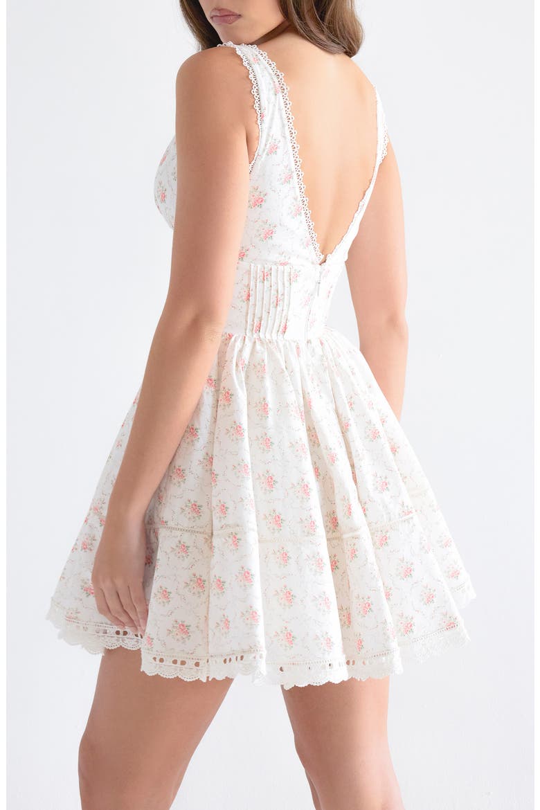 Salma Floral Print Minidress, Alternate, color, CREAM ROSE