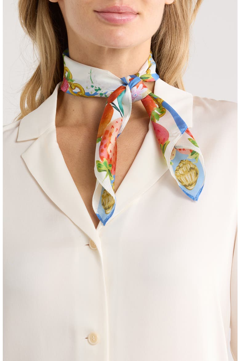 Strawberry Stripe Bandana, Main, color, PERIWINKLE BLUE