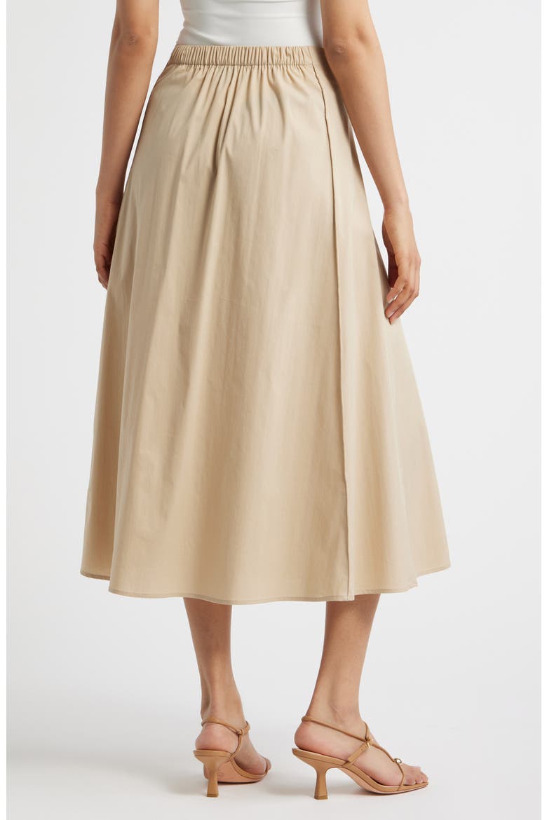 Paneled A-Line Midi Skirt, Alternate, color, SAFARI