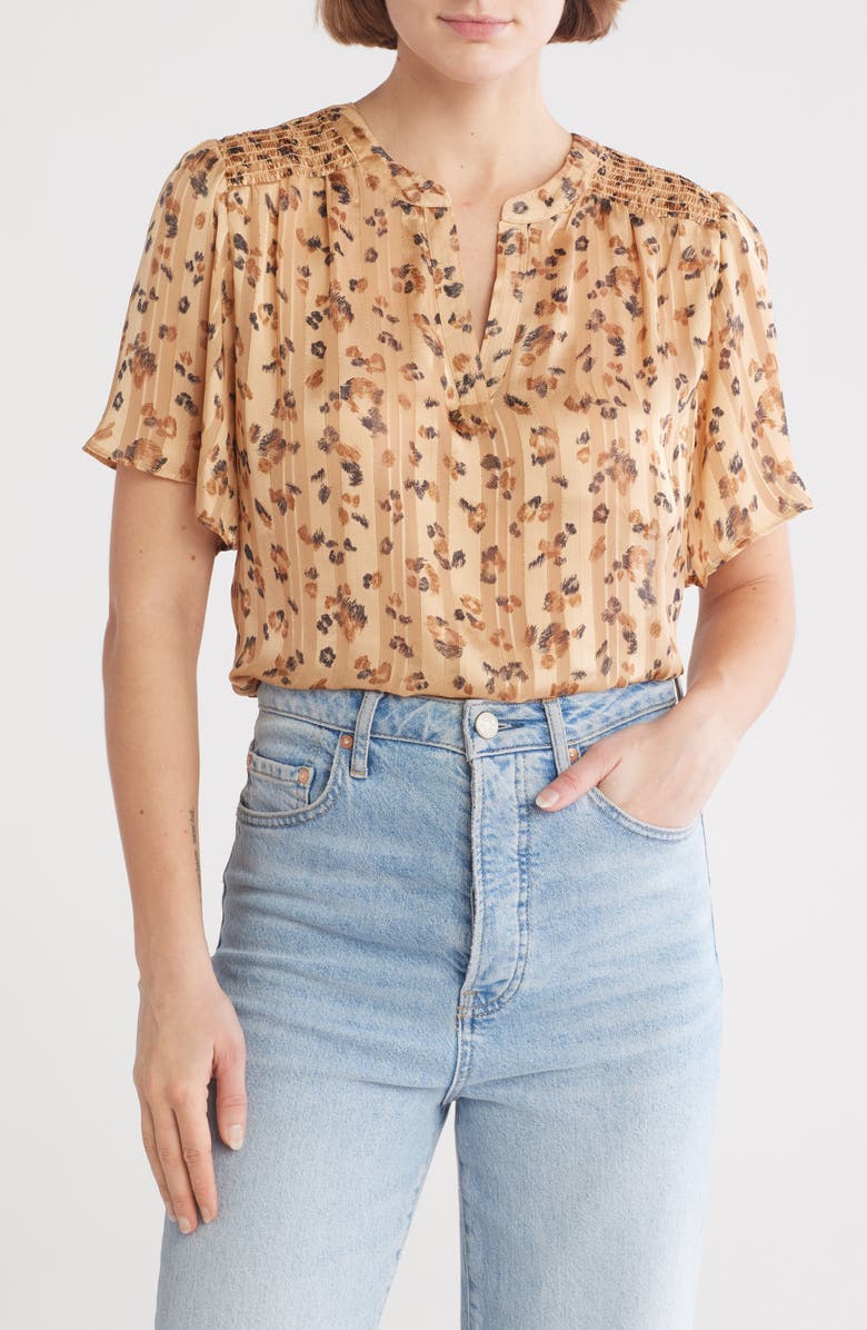 Pleione Metallic Stripe Woven Top, Main, color, 