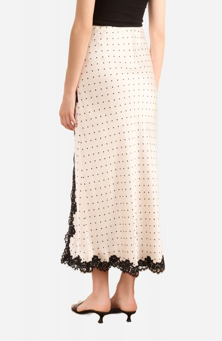 CAMI NYC Teagan Polka Dot Lace Accent Silk Maxi Skirt, Alternate, color, Pin Dot