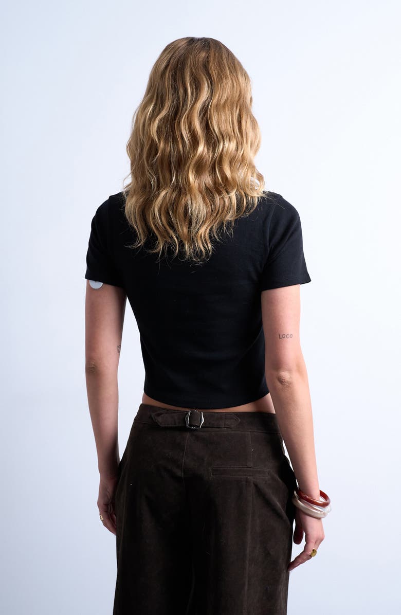 Topshop Everyday Crop Cotton T-Shirt, Alternate, color, Black