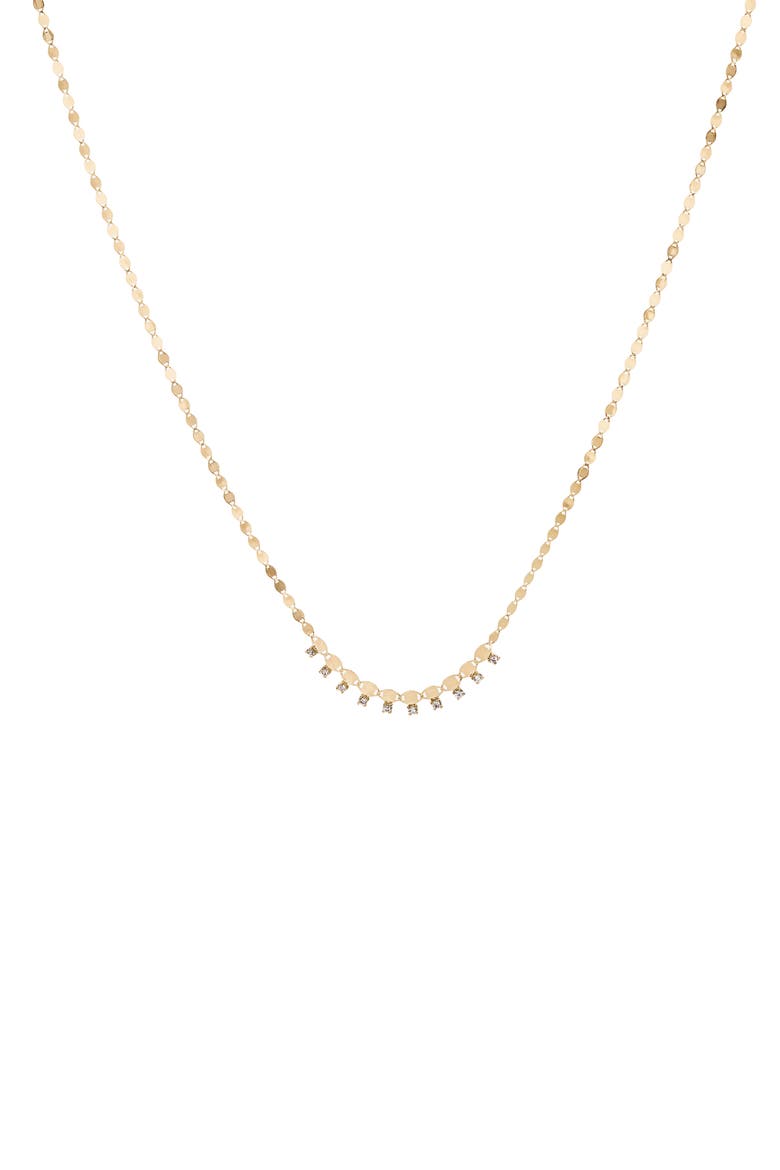 Petite Nude Solo Zipper Necklace - 0.22 ctw, Main, color, YELLOW GOLD