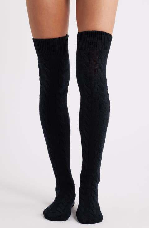 Zanika Cable Thigh High Socks