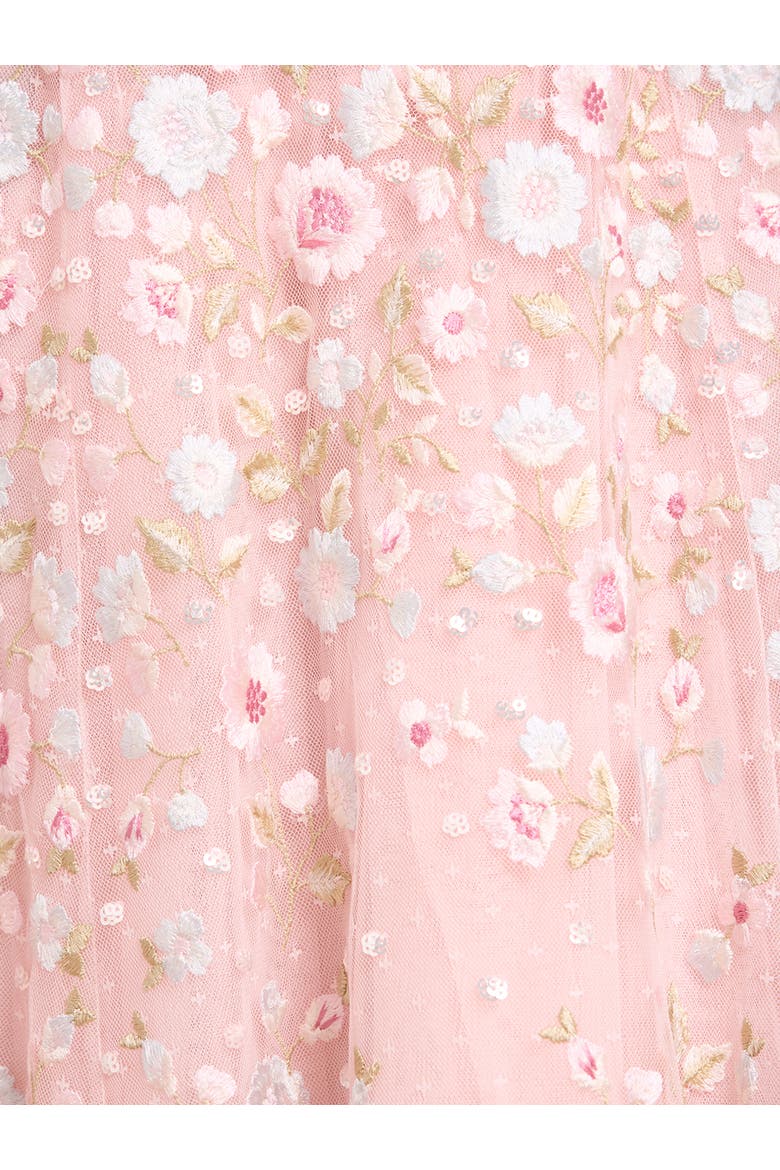 Ethereal Blooms Cape Sleeve Ankle Gown, Alternate, color, Seashell/Multi