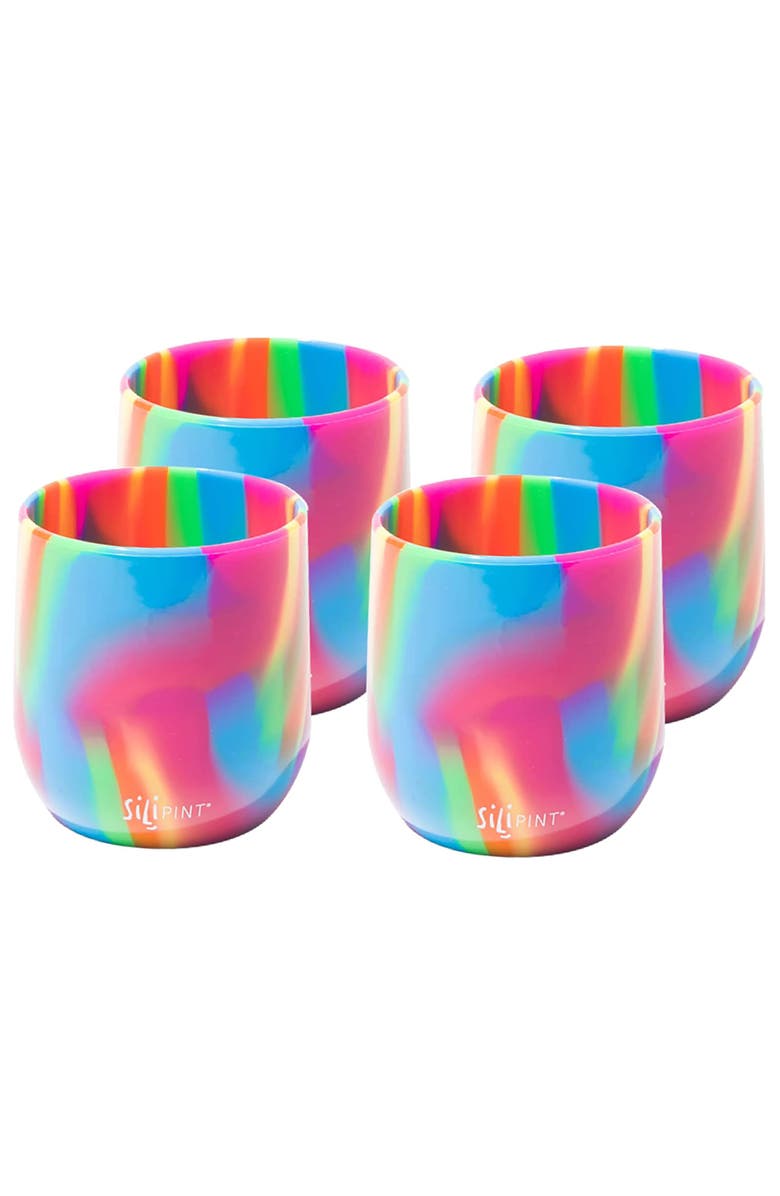 Silipint Silicone 12oz Stemless Wine Glasses 4 Pack, Main, color, Multicolored