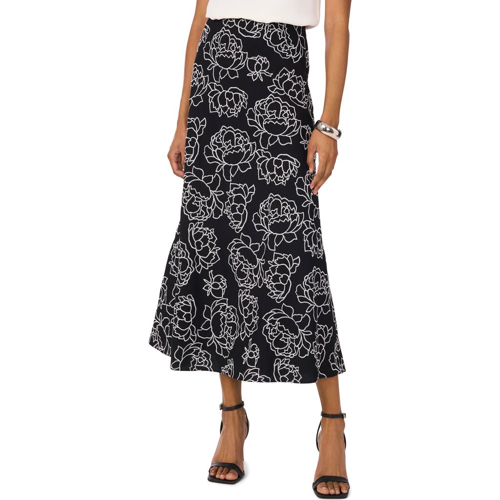Shop Vince Camuto Bias Cut A-line Midi Skirt In Rich Black