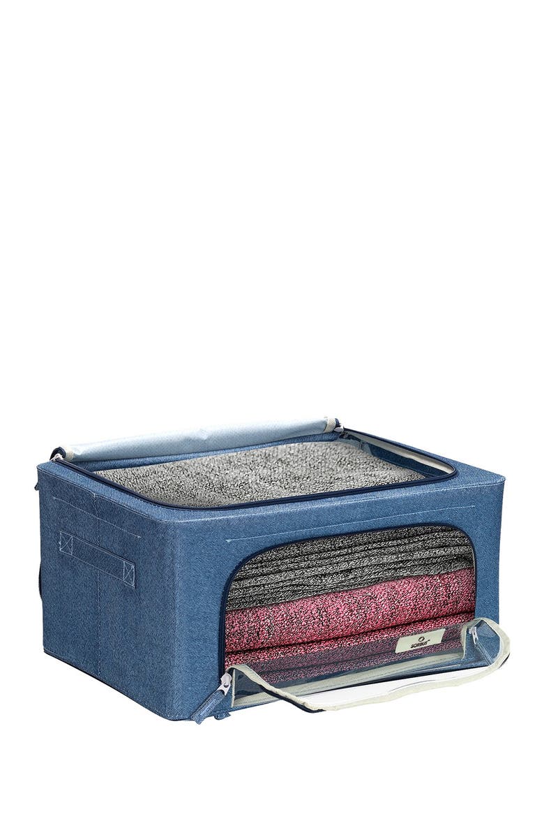 SORBUS Blue Storage Box With Window - Set of 2, Alternate, color, Blue