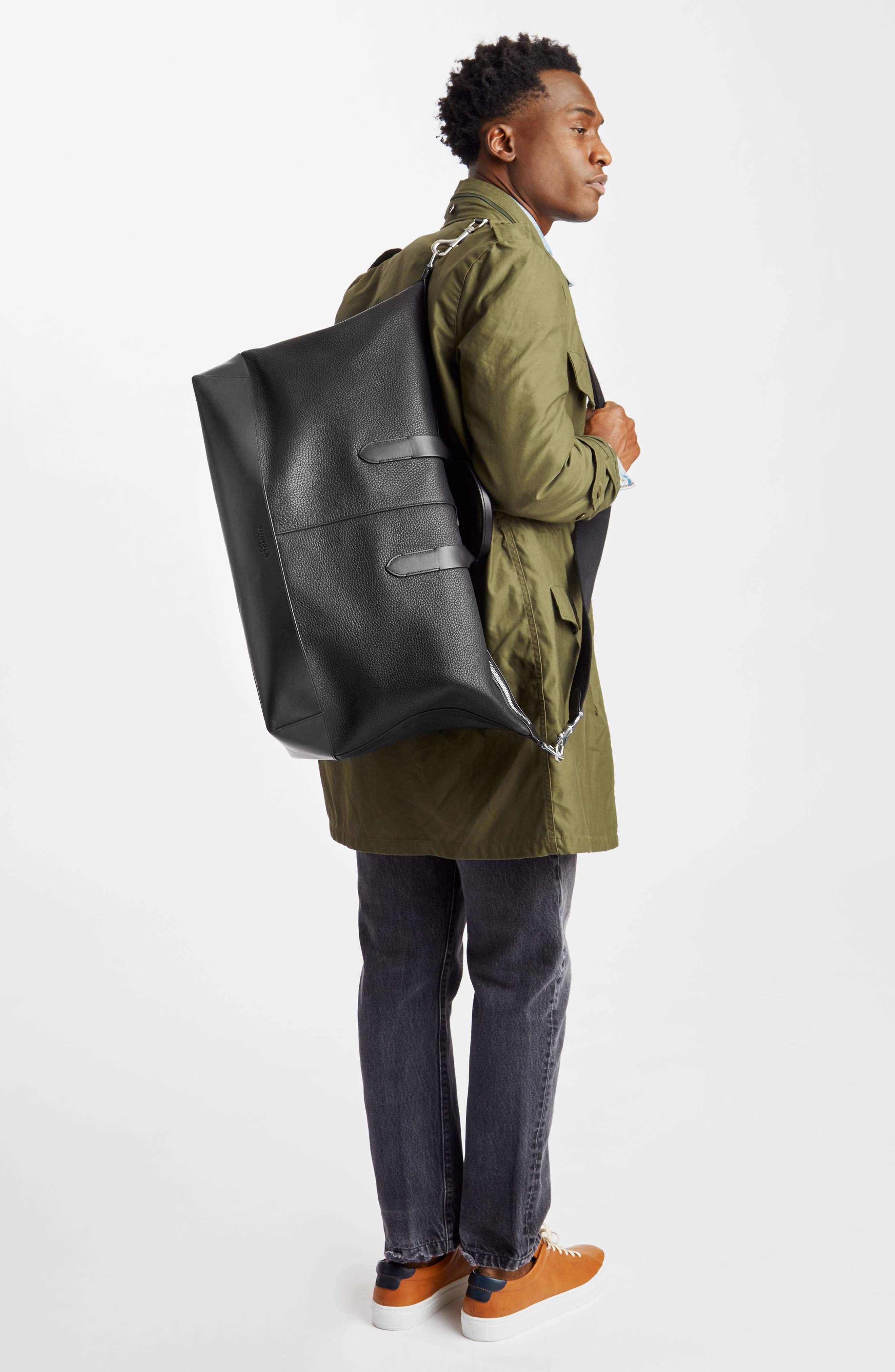 Shinola Canfield Classic Leather Duffle Bag, Alternate, color, 