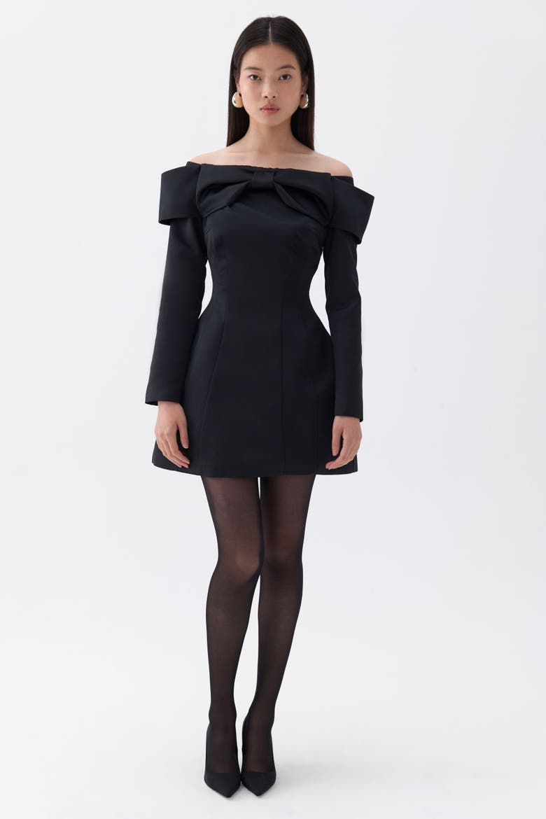 Off the Shoulder Minidress, Main, color, Black