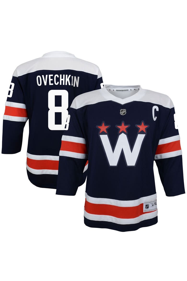 Youth Alexander Ovechkin Navy Washington Capitals 2020/21 Alternate Replica Player Jersey, Main, color, Navy