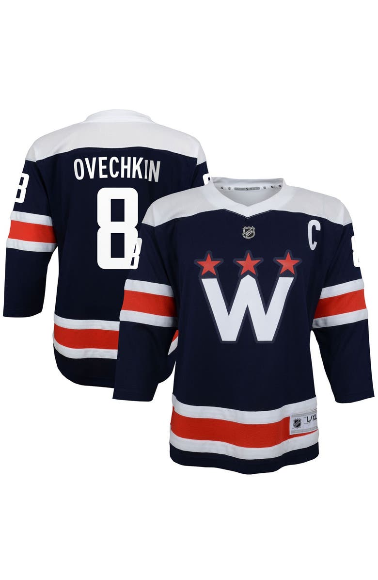 Outerstuff Youth Alexander Ovechkin Navy Washington Capitals 2020/21 Alternate Replica Player Jersey, Main, color, Navy
