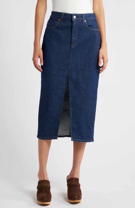 PAIGE Angela Denim Midi Skirt