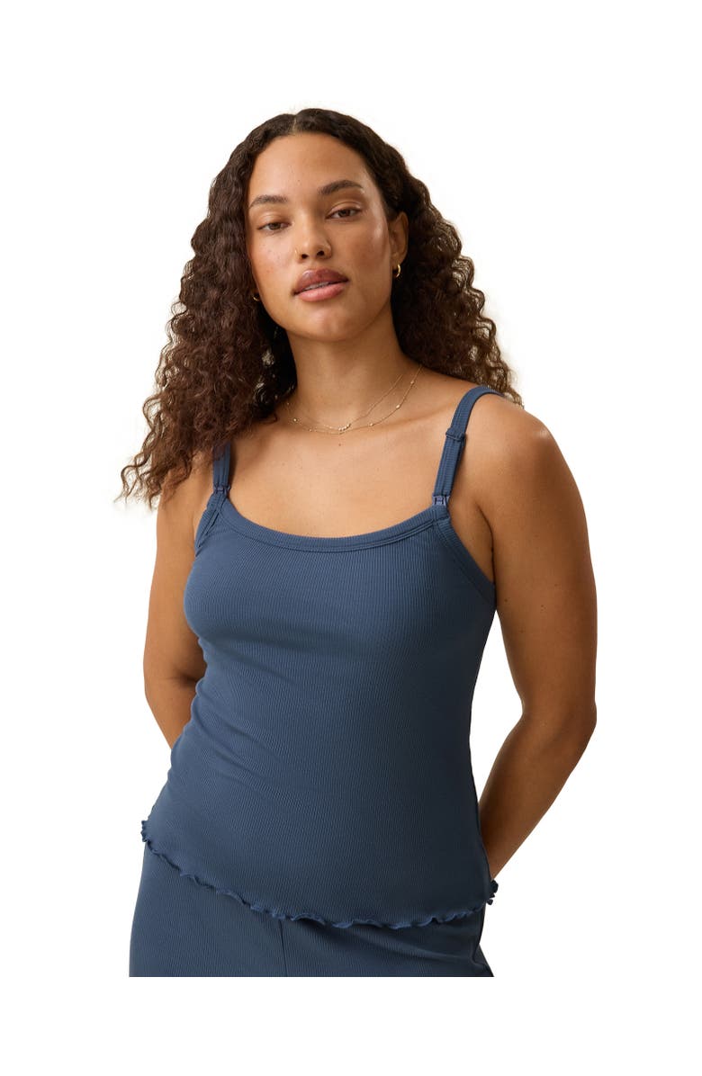 Kindred Bravely Ribbed Modal Nursing Cami, Main, color, Light Navy