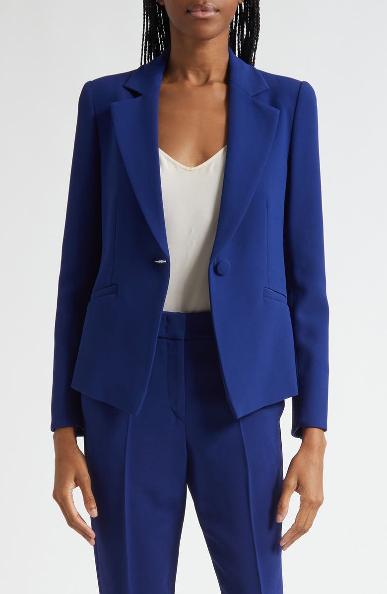 Emporio Armani Essential One-Button Blazer, Main, color, Solid Medium Blue